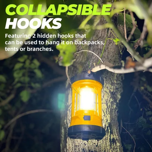 Vista 6 de Linterna de campamento de 3000 lúmenes, faroles LED para cortes de energía con cargador de teléfono de 4400 mAh, linterna recargable resistente a