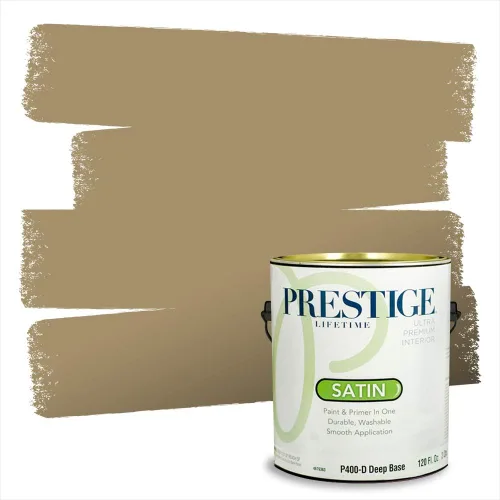 Vista 243 de PRESTIGE Pinturas de pintura exterior e imprimación en uno, 1 galón, plano, combinación comparable de Benjamin Moore* Manzanilla*