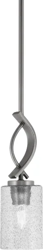 Vista 76 de Toltec Lighting Cavella Stem Colgado Mini colgante, acabado grafito, vidrio de muselina blanca de 4 pulgadas