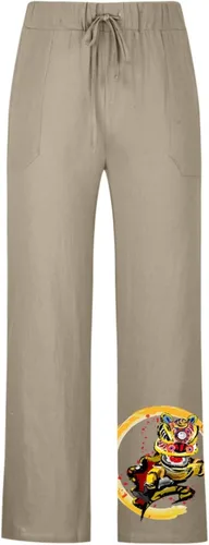 Vista 7 de GIERIDUC Pantalones deportivos para hombre Pantalones deportivos para hombre con bolsillos con cremallera para hombre, pantalones de vestir marrón