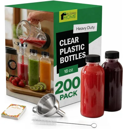 Vista 13 de EconoHome 16oz, paquete de 100 botellas de jugo sin BPA, a prueba de fugas