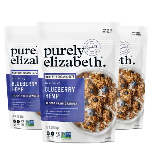 Vista 10 de Purely Elizabeth, Berry Crisp, granola de grano antiguo con vitamina D, sin gluten (bolsa de 8 onzas)