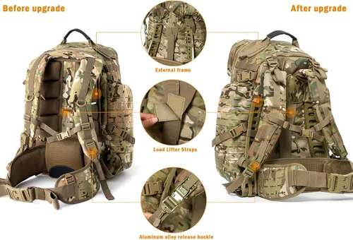 Vista 3 de MT Mochila militar de 3 días con marco externo MOLLE Army Medium Ruck, mochila de asalto