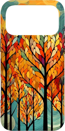 Vista 22 de iPhone 16 Otoño y coloridas hojas y árboles de otoño, funda temática de color de otoño