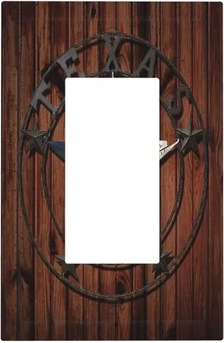 Vista 72 de Mid Century Morden Boho - Placa de pared para interruptor de luz dúplex de 1 banda, placa frontal decorativa eléctrica para receptáculo para baño
