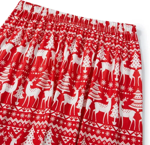 Vista 4 de Pijamas familiares a juego, conjunto de pijamas de Navidad para la familia, conjunto de pijamas de Navidad