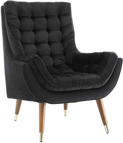 Vista 10 de Modway EEI-3001-BRN - Silla de salón tapizada de terciopelo con botones, color marrón