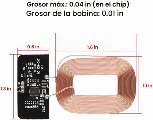 Vista 7 de Módulo receptor de carga inalámbrica, transmisor de bricolaje certificado Qi con protección de seguridad, compatible con todos los teléfonos Qi