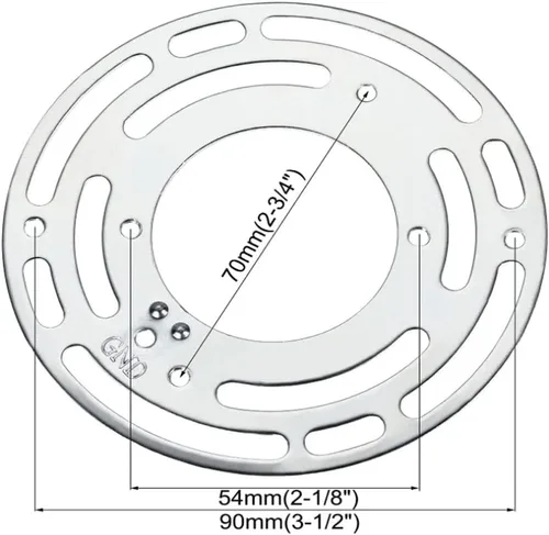 Vista 3 de Tsurpcao Soporte de montaje para lámpara de techo de 4 pulgadas, 4 pulgadas de diámetro, universal, hierro chapado en zinc, plata, 4