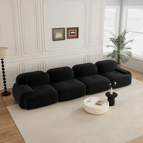 Vista 71 de Sofás modulares sin hueso de 152.8 pulgadas para sala de estar, sofá modular con diván en forma de L, cómodo asiento profundo tapizado de tela