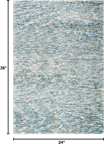 Vista 2 de Safavieh Natura Collection - Alfombra decorativa de 2 x 3 pies, azul y marfil, hecha a mano, ideal para zonas de alto tráfico en entrada, sala