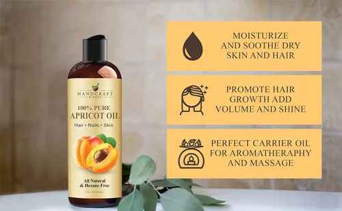 Vista 5 de Handcraft Blends Aceite de Hueso de Albaricoque - Prensado en Frío 8 Fl Oz - 100% Puro y Natural - Aceite Portador de Grado Premium para Piel