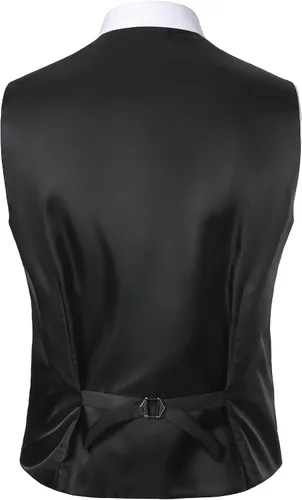 Vista 2 de JEMITOP Chaleco de vestir de cachemira para hombre, chaleco de traje Negro