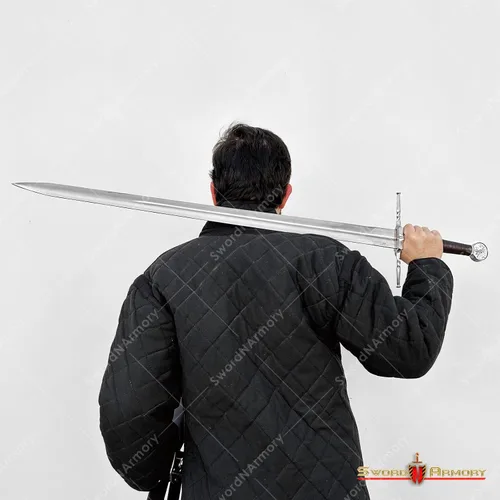 Vista 7 de Versión limitada Geralt Silver Sword Monster Slayer Réplica con grabado Cosplay
