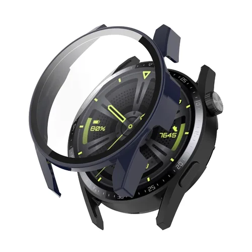 Vista 12 de AISPORTS Paquete de 2 fundas protectoras compatibles con Huawei Watch GT 3 de 1.811 in, carcasa rígida de policarbonato HD, película de vidrio negro
