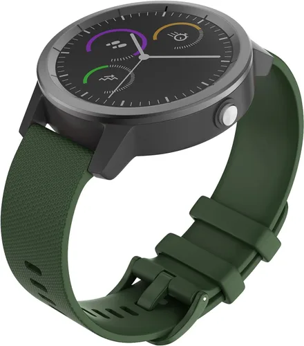 Vista 2 de OVERSTEP Vicoactive 3 - Correa de silicona suave de 0.78 pulgadas para Garmin Vivoactive 3/Forerunner 245/645 Music/Samsung Galaxy Watch 1.654
