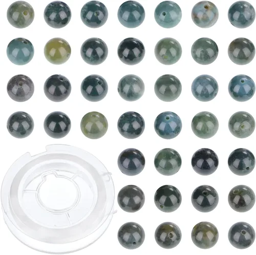 Vista 7 de 100 cuentas redondas sueltas de gema de amatista natural de 8mm para fabricación de joyas con cordón elástico de cristal