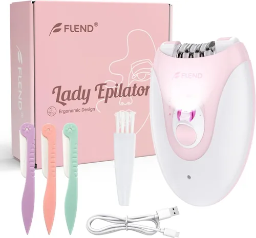 Vista 7 de Depiladora, depiladora para mujeres, depilación facial para mujeres, recargable, dispositivo de eliminación de vello de 2 velocidades con 36 pinzas