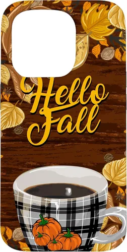 Vista 14 de Funda para iPhone 16 Hello Fall Leaves Coffee Cup Pumpkin Autumn Thanksgiving Case