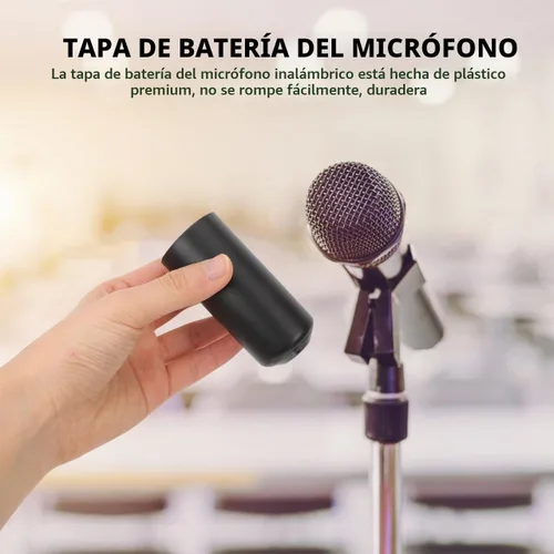 Vista 3 de SUPVOX - 3 fundas para batería de micrófono inalámbrico, tapas traseras de plástico atornilladas, cubiertas inferiores de micrófono de repuesto