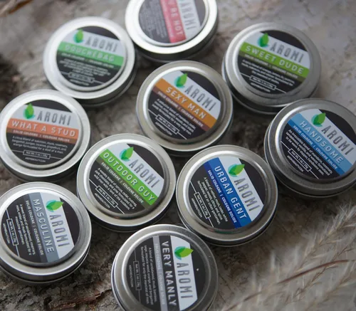 Vista 7 de Aromi Alpha Male Colonia sólida Fragancia fresca, afrutada, aroma a piña, gamuza y lavanda, regalo del día del padre, viajes, vegano, libre