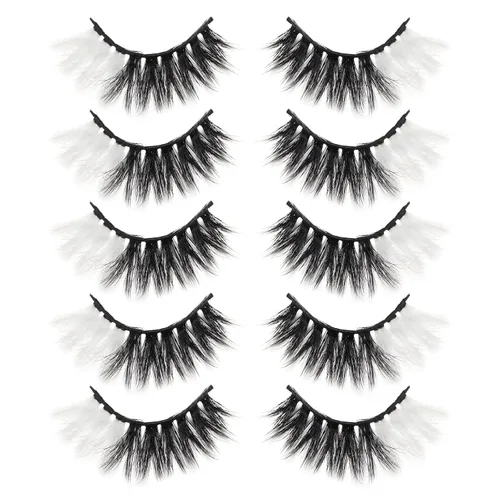 Vista 10 de Pestañas Postizas Blancas de Halloween Herramientas de Extensión de Pestañas Blancas para Ojos Anime Cosplay Maquillaje de Aspecto Natural Pestañas
