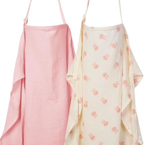 Vista 9 de ANYEDDE Paquete de 2 fundas de lactancia de muselina para lactancia materna, fundas transpirables para lactancia materna con cuello de arco, funda