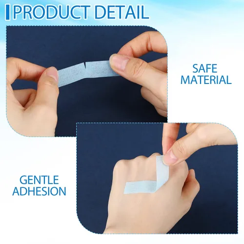 Vista 3 de Nuanchu 12 rollos de cinta de pestañas azul a granel, cinta adhesiva reutilizable de silicona para extensiones de pestañas para pieles sensibles