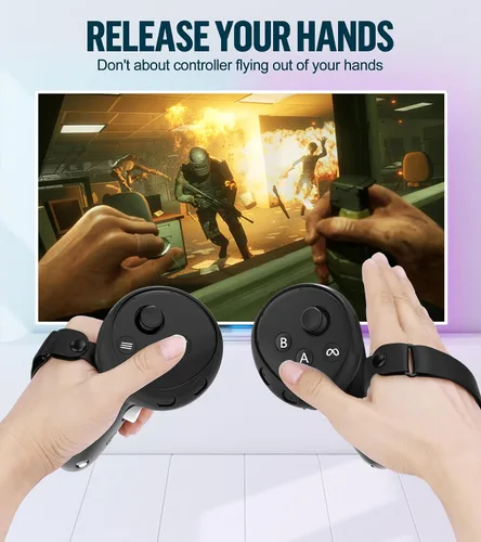 Vista 4 de Silicone Cover Set Compatible with OculusMeta Quest 3, VR Accessories Protective Cover Includes Controller Grips, Front Shell Headset Cover and Face