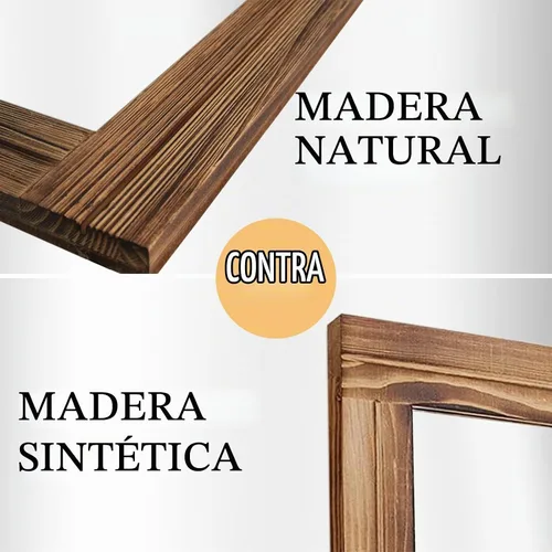 Vista 4 de Espejo de pared con marco de madera rústica de 16.0 x 12.0 pulgadas, con cuerda para colgar para decoración de casa de campo, para entrada