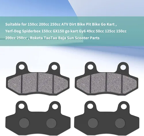 Vista 4 de Juego de 4 pastillas de freno de disco para 150cc 200cc 250cc ATV Dirt Bike Pit Bike Go Kart, Yerf-Dog Spiderbox 150cc GX150 go kart Gy6 49cc 50cc
