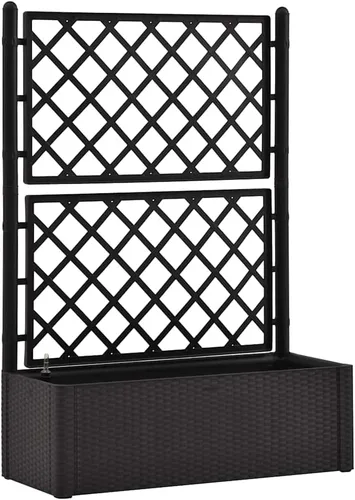 Vista 8 de vidaXL Cama elevada para jardín con enrejado, cama elevada para flores y plantas, maceta con orificio de drenaje, uso en exteriores e interiores
