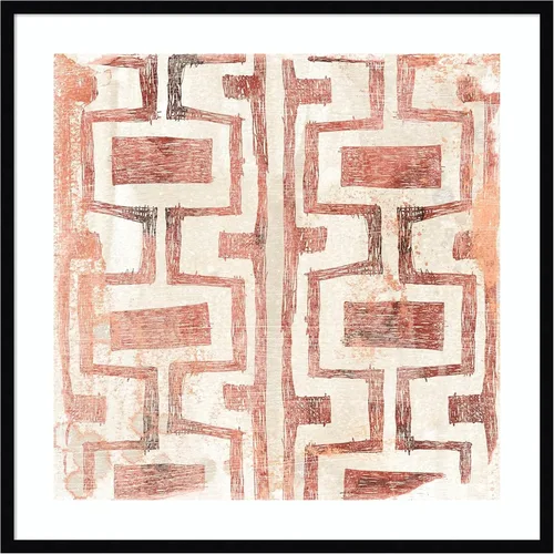 Vista 10 de Amanti Art Lienzo decorativo para pared, 24 x 24 pulgadas, diseño de tierra roja en V de June Erica Vess, arte abstracto para pared, decoración