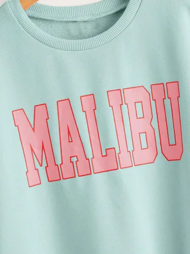 Vista 2 de Floerns Sudadera de manga larga con estampado de letras para niñas