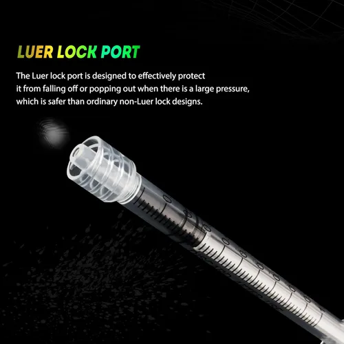 Vista 3 de Jeringa de 1ml/cc con aguja Luer Lock de calibre 25 de 1 pulgada, jeringas de muestra desechables de laboratorio, paquete de 20 Paquete sellado