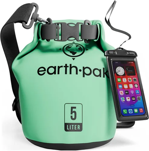 Vista 51 de Earth Pak Bolsa Seca Impermeable - Mochila Impermeable de Cierre Enrollable Superior Mantiene el Equipo Seco para Kayak con Funda Impermeable