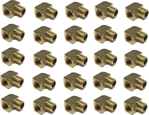 Vista 5 de Latón 90 grados calle codo 3/8 "macho NPT X 3/8" hembra NPT combustible/aire/agua/aceite/gas WOG (cantidad 01)
