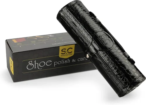 Vista 7 de Kit de pulido y cuidado de zapatos de 12 piezas, kit de abrillantador de zapatos de cuero para hombres y mujeres con pulido marrón, negro, neutro