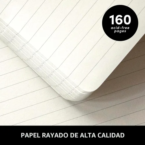 Vista 4 de Juego de 2 cuadernos blocs de notas de bolsillo pequeño, pauta universitaria, 3.7 x 5.6 pulgadas, minidiario de tapa dura, papel grueso de 3.5 Negro