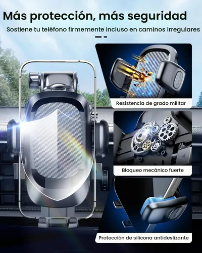 Vista 5 de REEVAA Soporte de teléfono de automóvil de grado militar [ultra estable y súper resistente] Soporte para teléfono celular salpicadero de ventilación