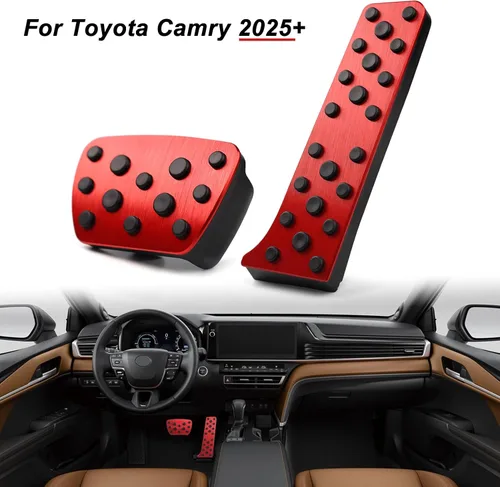 Vista 2 de CKE Cubiertas antideslizantes para pedal de pie para Toyota Camry 2025 2026 - Rojo