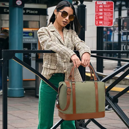 Vista 37 de BLUBOON Bolsas de viaje con cremallera, bolsa de lona para mujer, bolsa de fin de semana para mujer, bolsa de lona para llevar en la bolsa de lona