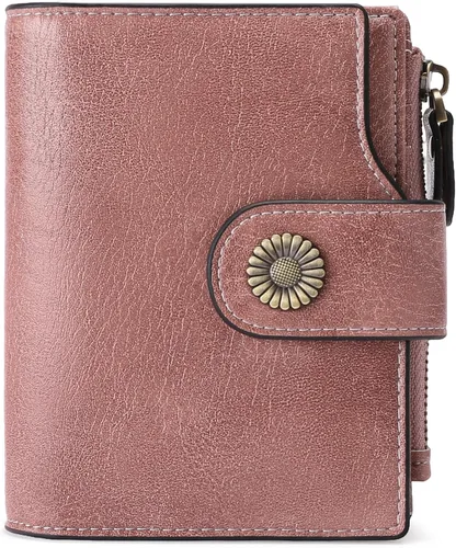 Vista 27 de FALAN MULE Cartera pequeña para mujer, de piel, plegable, compacta, pequeña, con bloqueo RFID, amarillo, antiguo (Antique Yellow), Cartera Rfid
