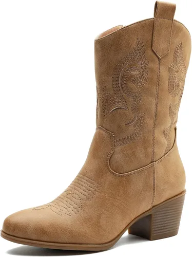 Vista 13 de GLOBALWIN Cowboy Boots for Women, Mid-Calf Western Style 19YY17negro