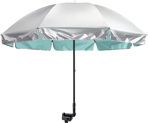 Vista 10 de G4Free Sombrilla universal UPF 50+ con abrazadera ajustable para exteriores, protección UV, silla de playa, sombrilla para cochecitos, sillas