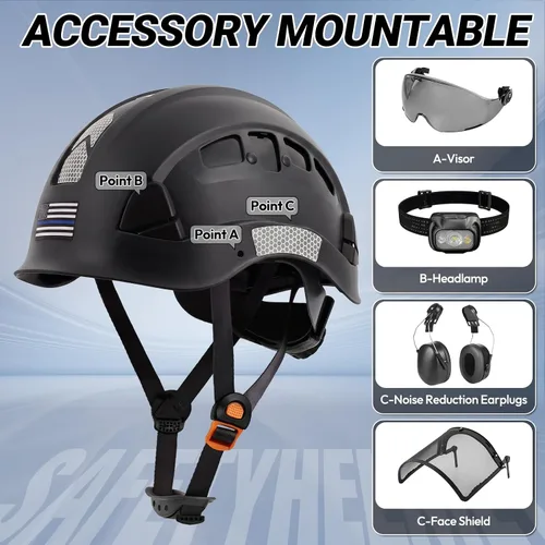 Vista 3 de Hard Hats Construction Safety Helmet, LOHASTAR Work ANSI Z89.1 Approved OSHA Hardhat Construction Helmet