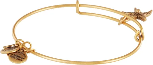 Vista 2 de Alex and Ani Brazalete con dije de estrella de mar con acabado dorado rabelí, talla única, Tono dorado