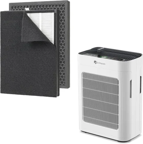 Vista 6 de Dr.Prepare Filtro de repuesto para purificador de aire DAP01, paquete de 2, filtro HEPA de 3 etapas con prefiltro lavable y carbón activado