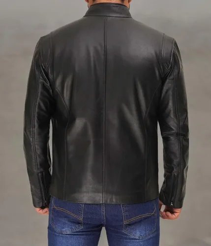 Vista 5 de Blingsoul Real Lambskin Leather Jacket Men - Chaquetas de cuero para Hombres