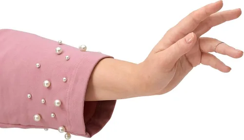 Vista 4 de Ellos Sudadera con ribete de perlas en talla grande para mujer